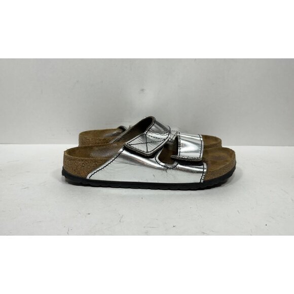 Birkenstock x Proenza Schouler Arizona Silver Leather Sandals Womens Size 7 / 38 - Picture 1 of 8